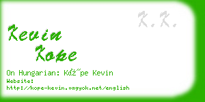 kevin kope business card